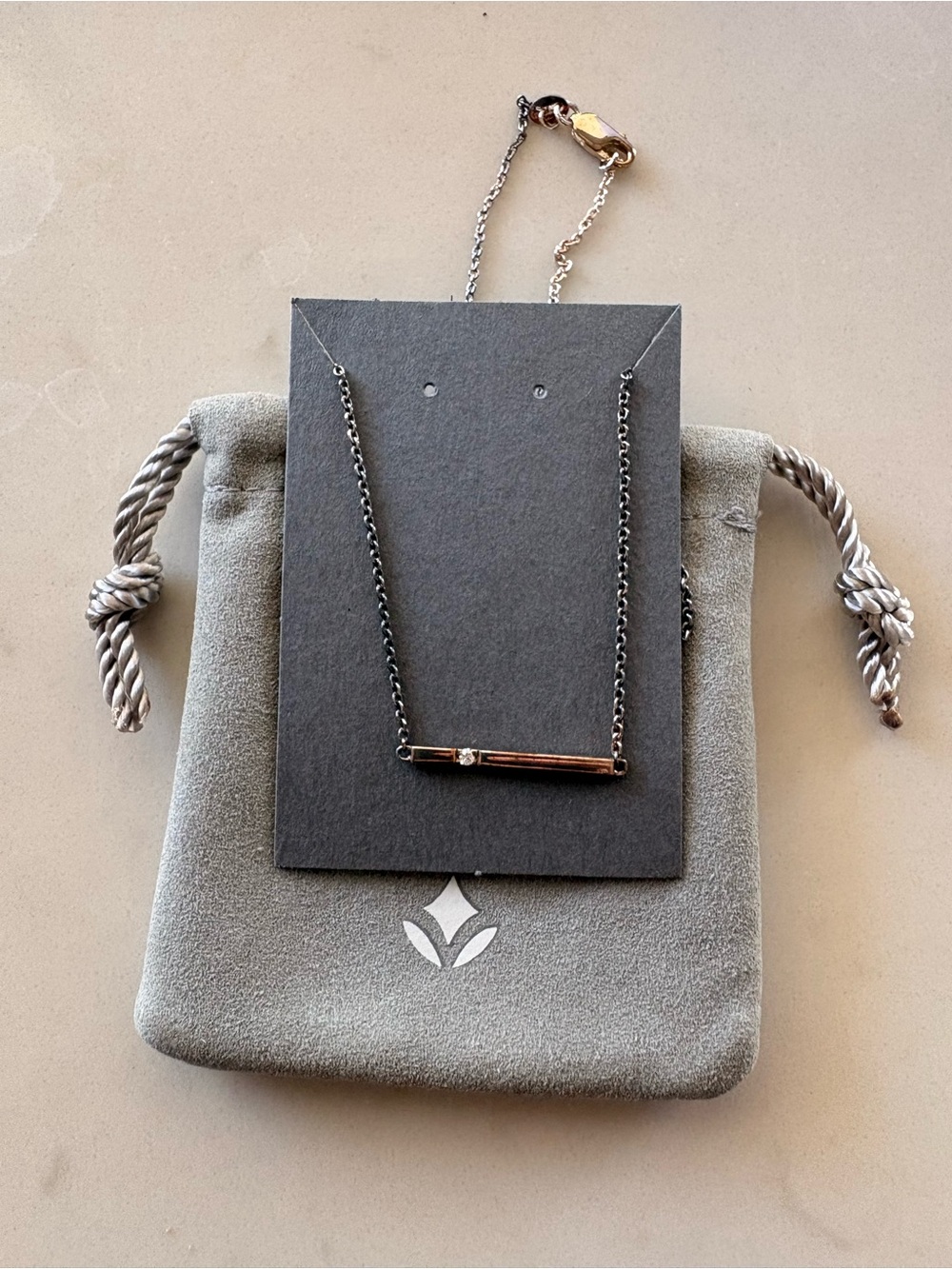 Brilliant Earth Diamond Bar Pendant in Silver